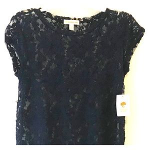 Tucker and Tate lace navy top size 10/12